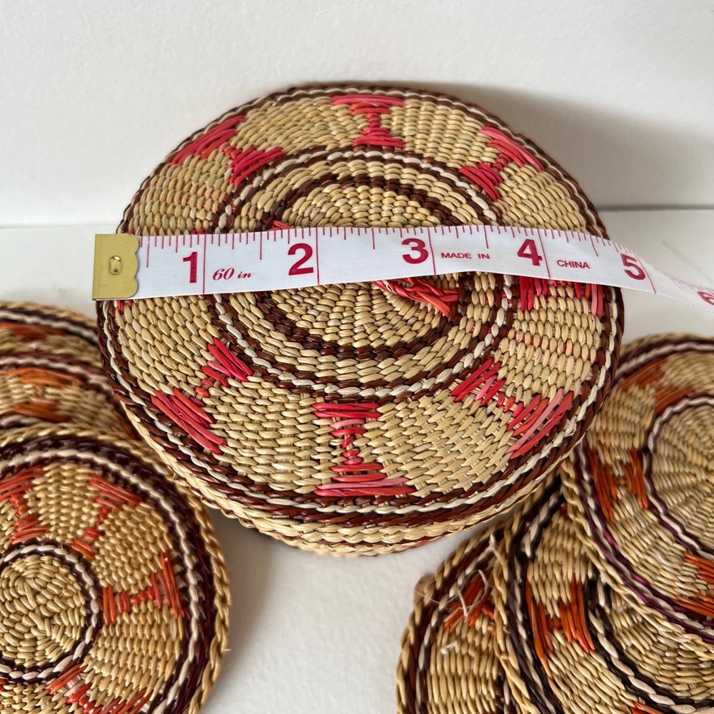 Reed grass basket coaster set - Picture 8 of 9